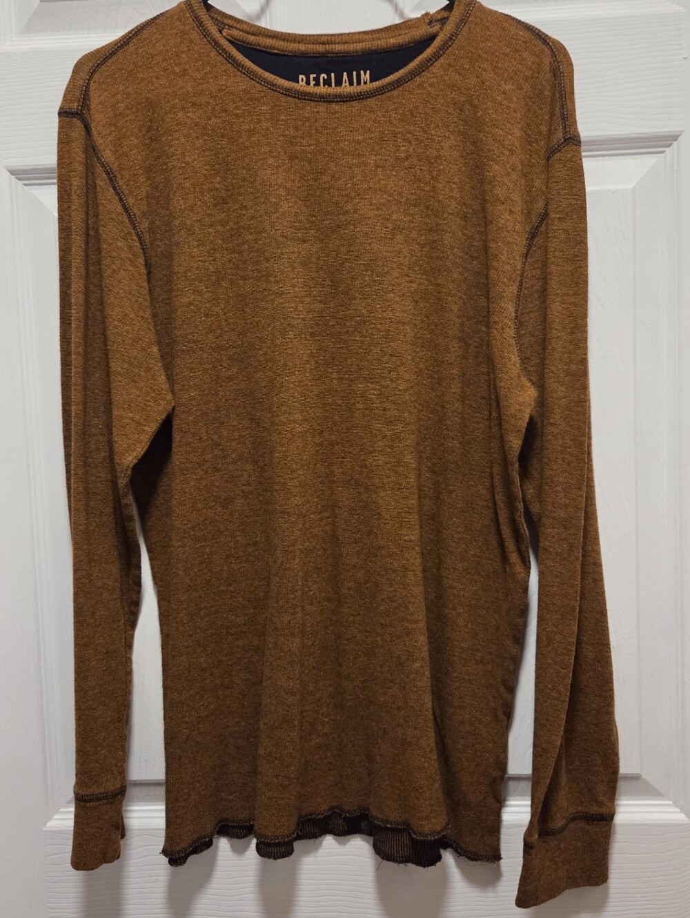 Buckle Long Sleeve Shirt in Rust Brown